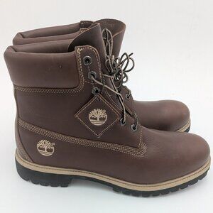 Timberlands Men's 6-inch Premium Waterproof Lace Up Boots Size 11M Brown